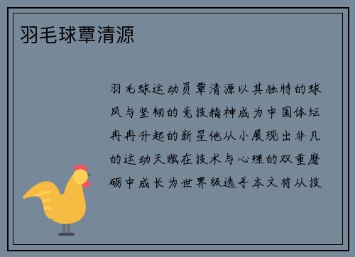 羽毛球覃清源
